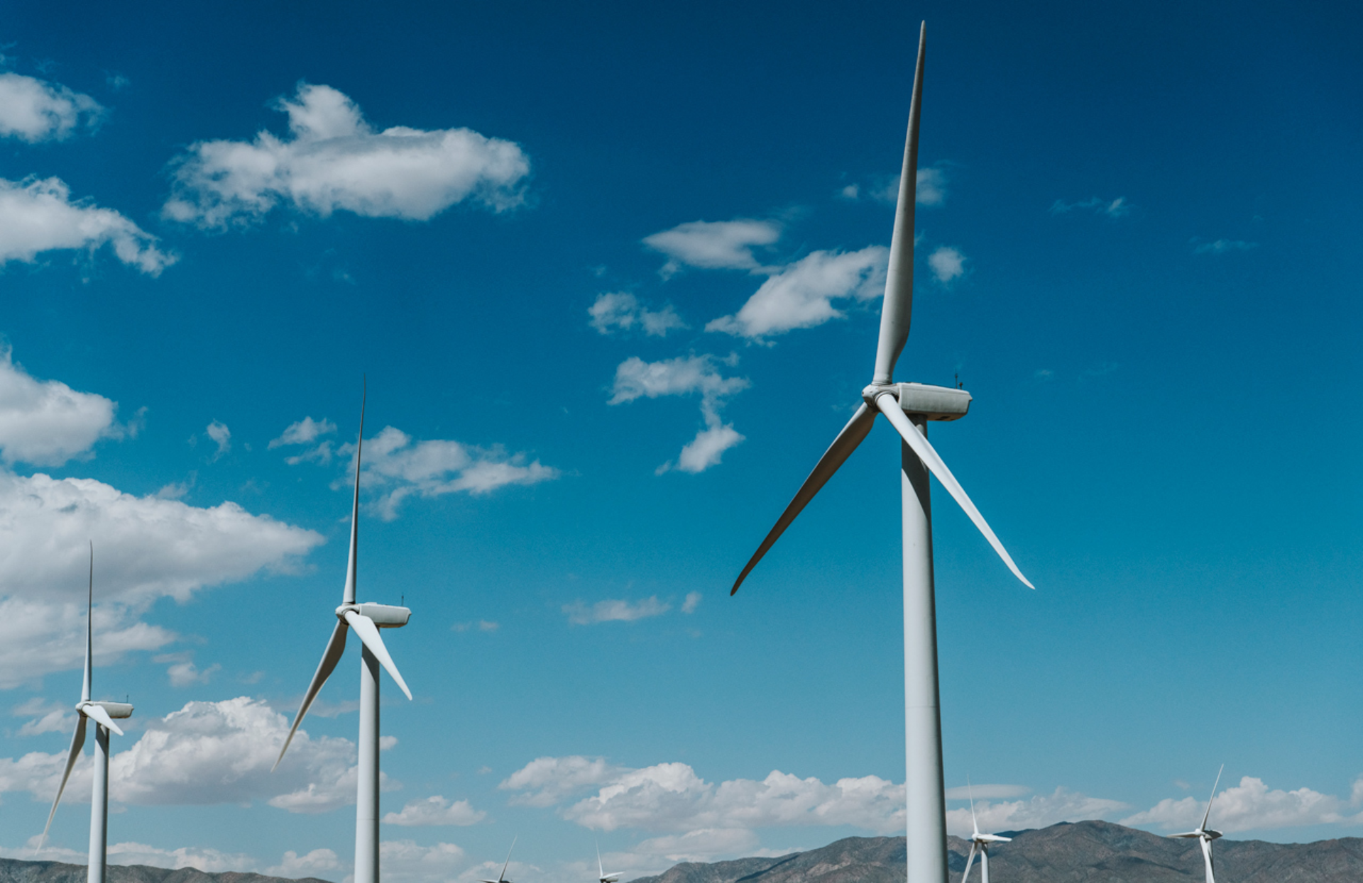 Wind turbine with blue sky