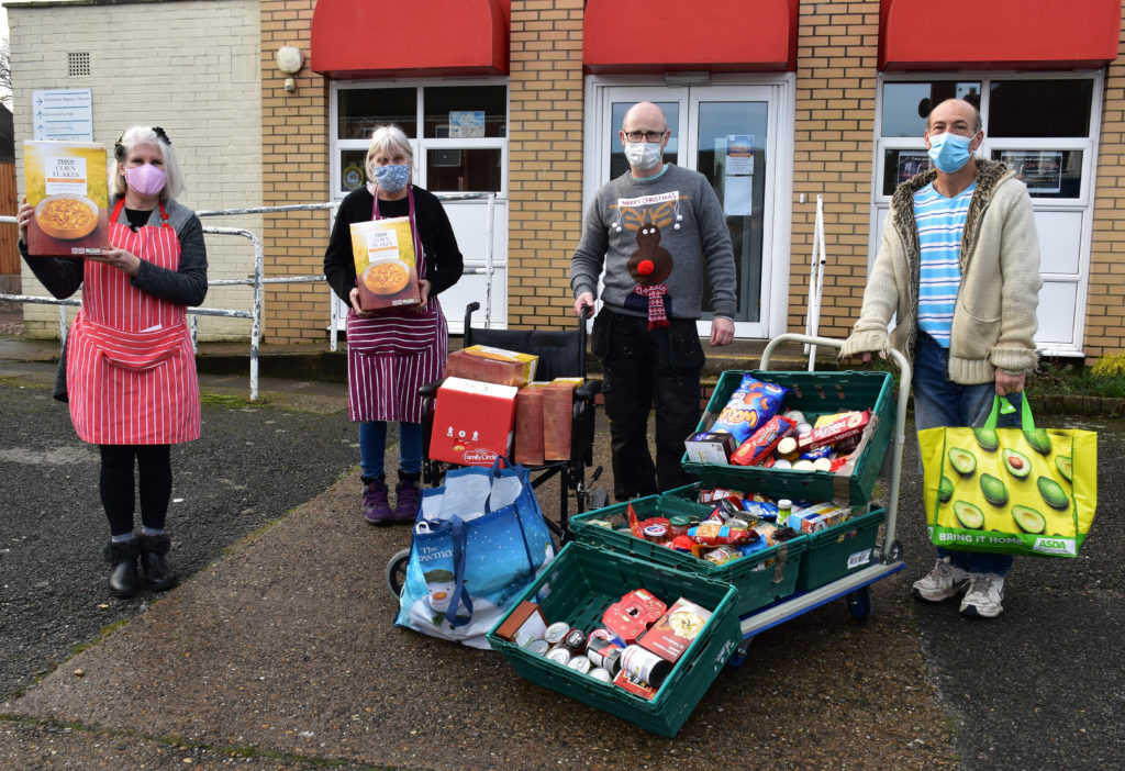 Volunteers from the Great Yarmouth Foodbank with the donation of food from East Coast College. Photo East Coast College.