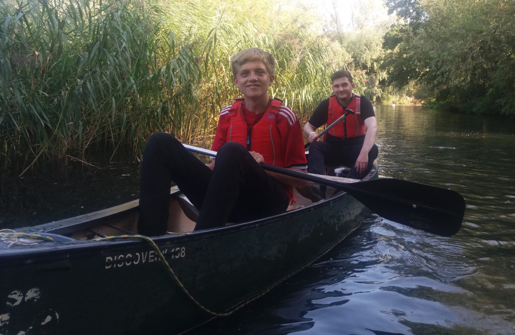 Students from the Prince's Trust programme at East Coast College canoeing. Photo East Coast College