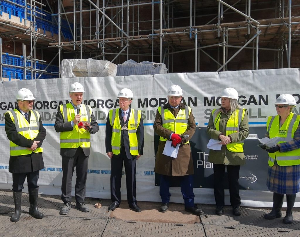 The topping out ceremony held at The Place in Great Yarmouth.