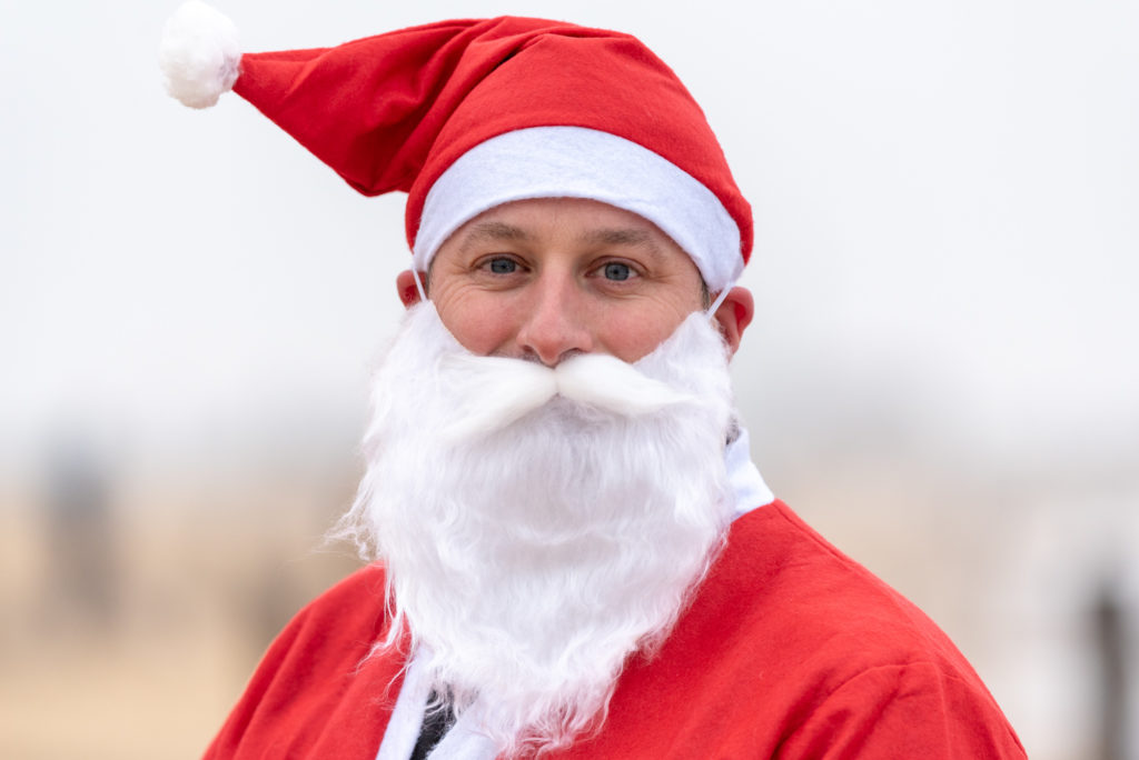 Stuart Rimmer, CEO of East Coast College, who completed a 10km Santa Dash for the foodbanks. Photo James Bass.